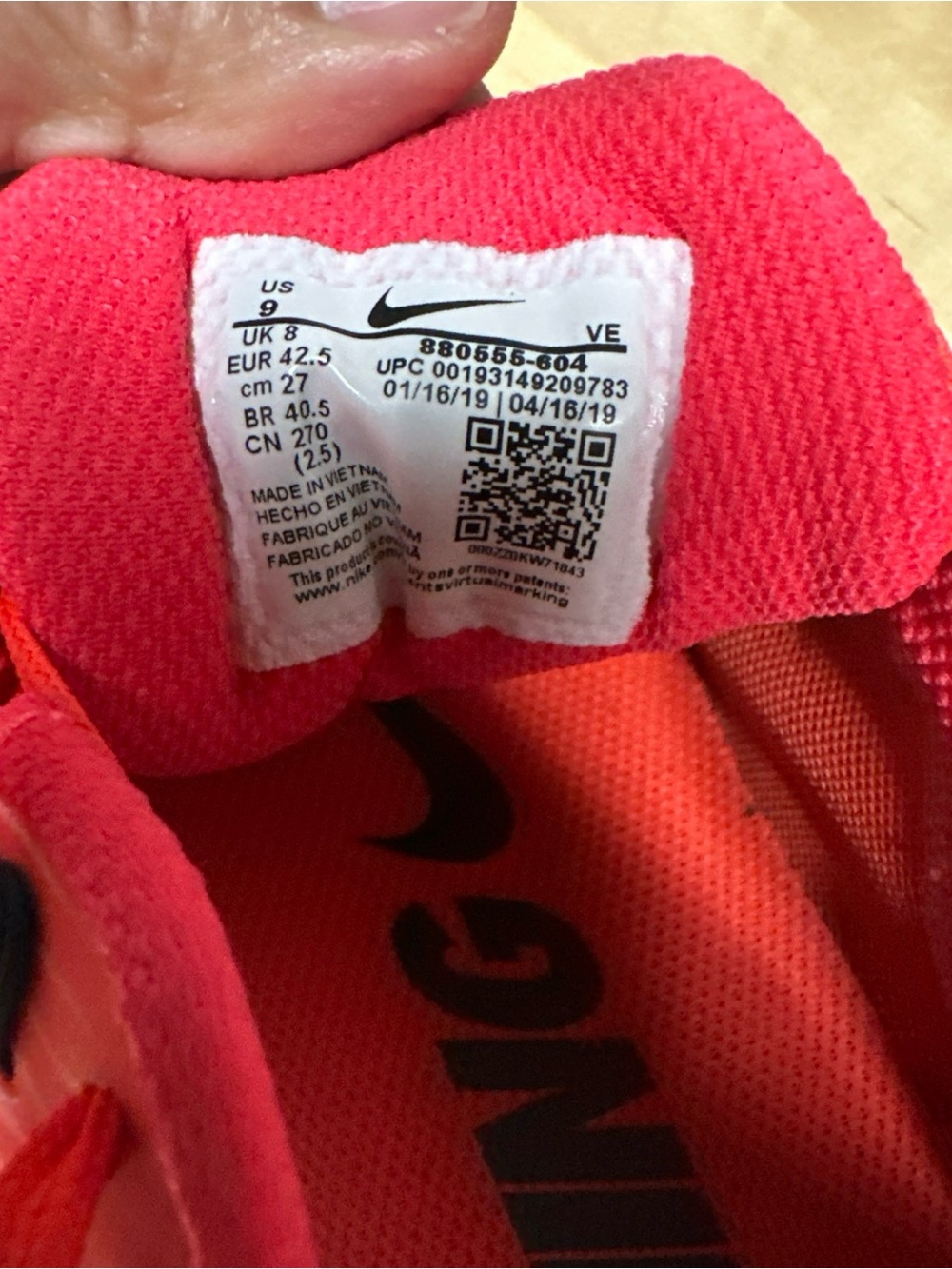 Nike Women's Bright Coral Running Sneakers with Light Blue Swoosh - Picture 7 of 12